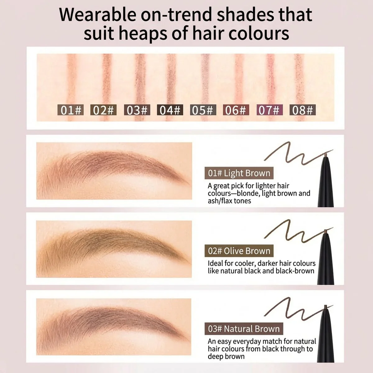 CEZANNE Super Slim Eyebrow Pencil 0.02g – Ultra-Fine 0.9mm Tip, Multiple Shades - Image 2