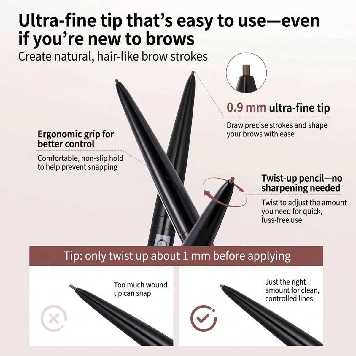 CEZANNE Super Slim Eyebrow Pencil 0.02g – Ultra-Fine 0.9mm Tip, Multiple Shades - Image 3