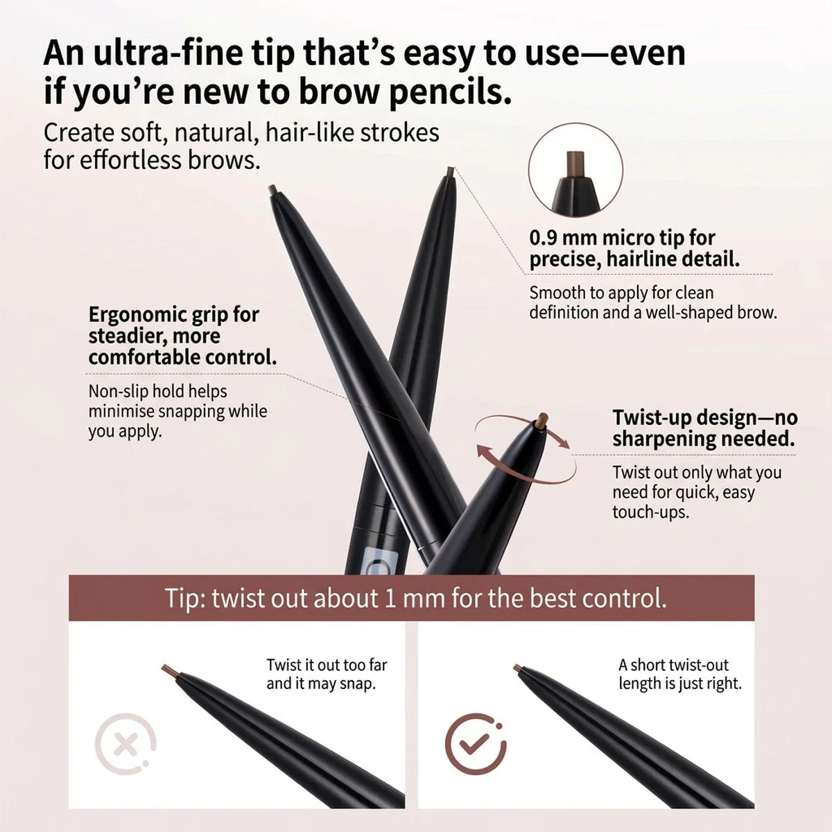 Cezanne Super Slim Eyebrow Pencil 0.02g – Ultra-Fine 0.9mm Tip (Multiple Shades) - Image 3