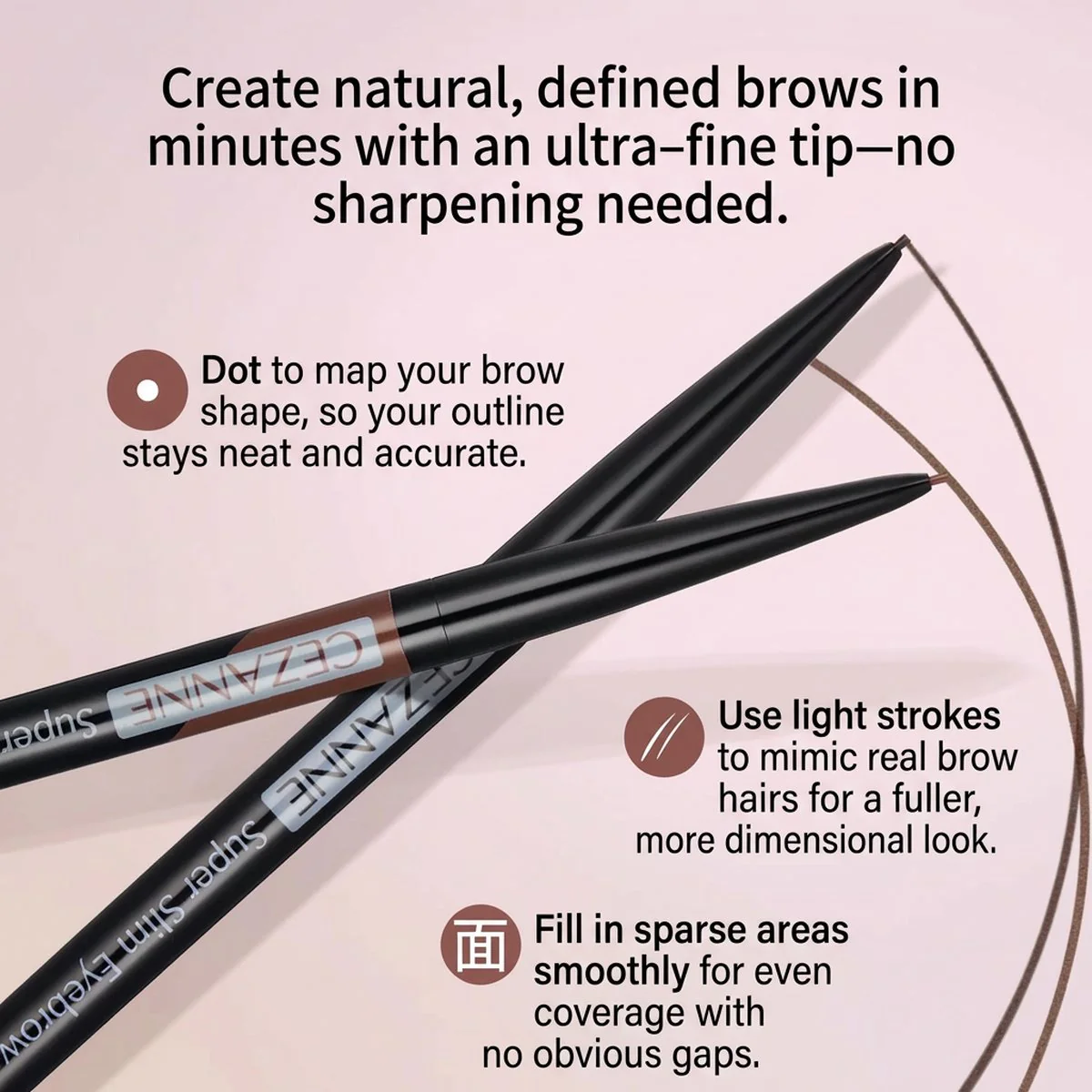 Cezanne Super Slim Eyebrow Pencil 0.02g – Ultra-Fine 0.9mm Tip (Multiple Shades) - Image 5