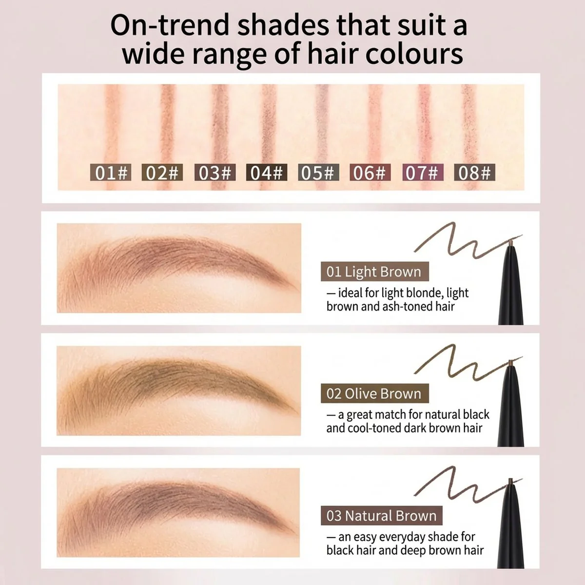 CEZANNE Super Slim Eyebrow Pencil 0.02g – Ultra-Fine 0.9mm Tip (Multiple Shades) - Image 2