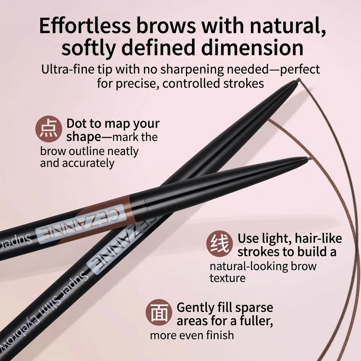 CEZANNE Super Slim Eyebrow Pencil 0.02g – Ultra-Fine 0.9mm Tip (Multiple Shades) - Image 5