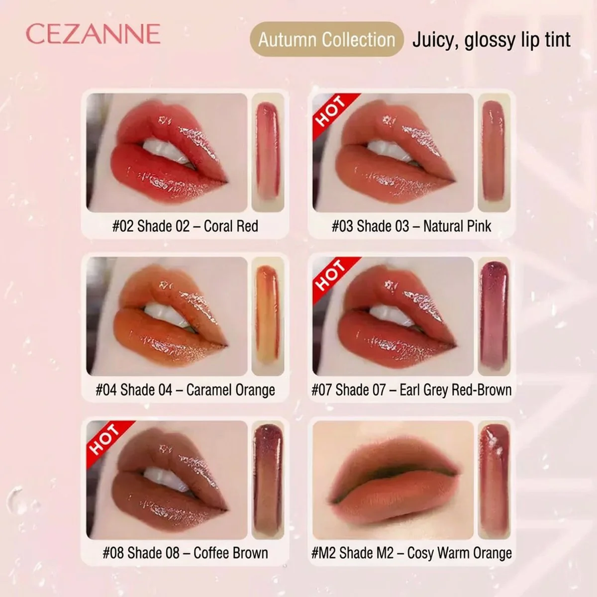 CEZANNE Watery Tint Lip Gloss – Multiple Shades Available - Image 2