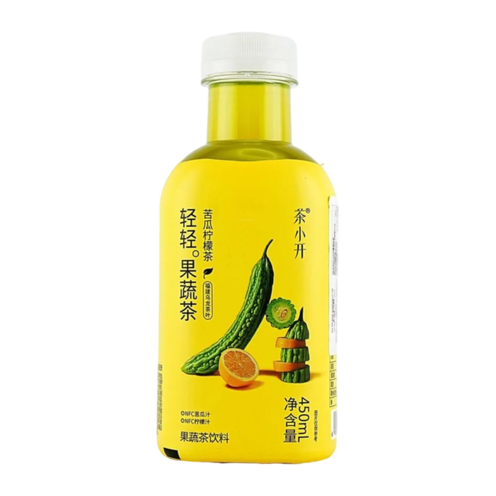 Cha Xiaokai Light Fruit & Vegetable Tea – Bitter Melon Lemon 450ml x 15 Bottles (Carton) - Image 3
