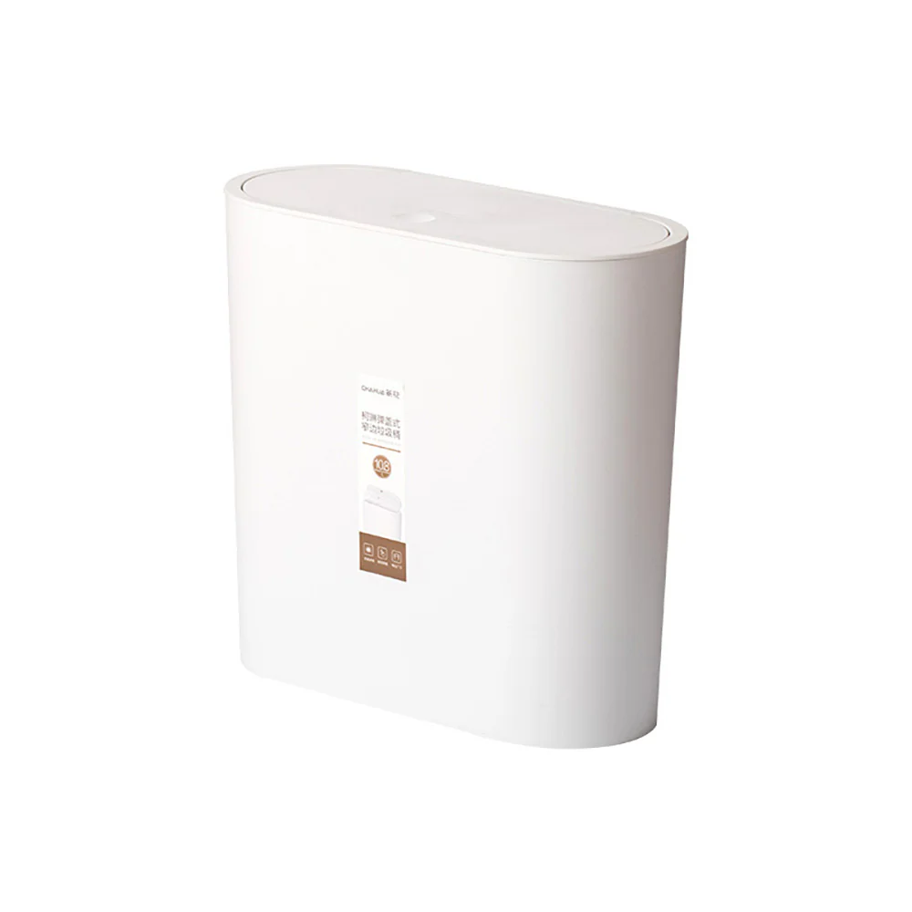 Chahua Collin Flip-Top Narrow Trash Can - White - Image 5