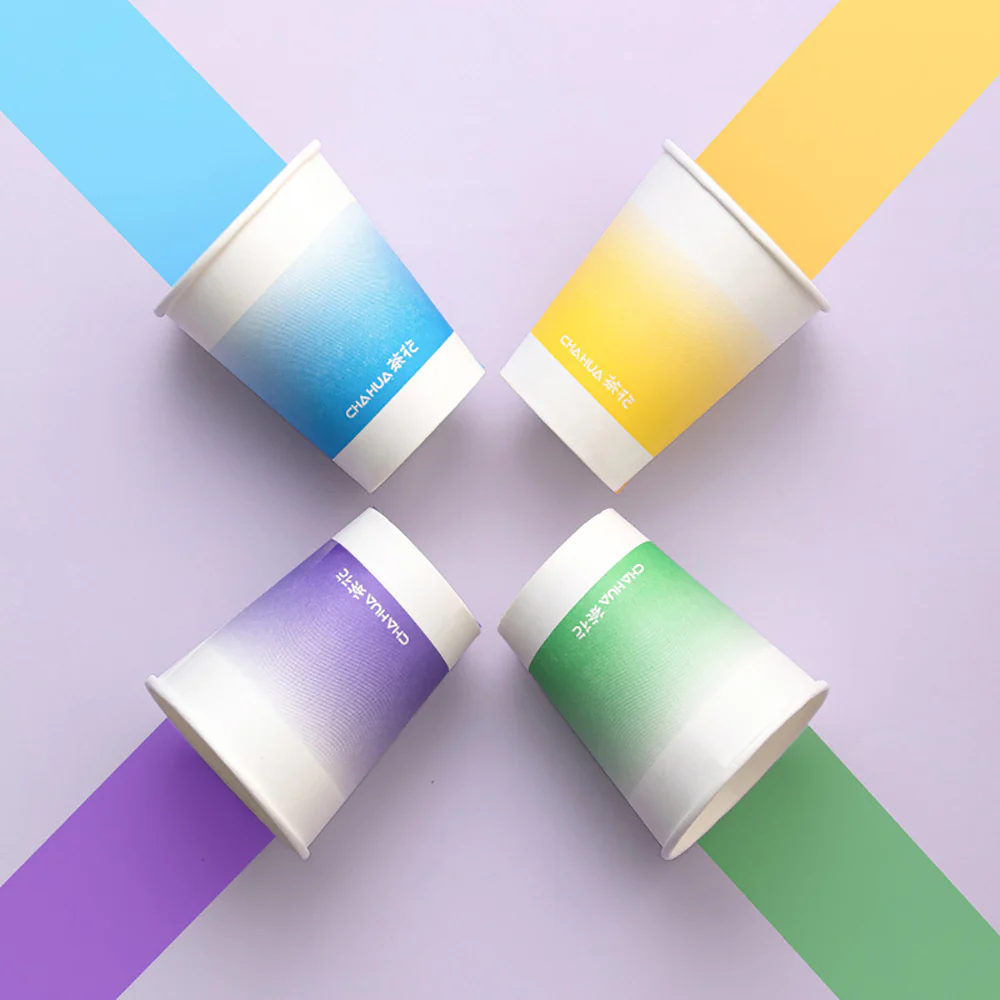 Chahua Colorful Paper Cups - 218ml, Pack of 80 - Image 3