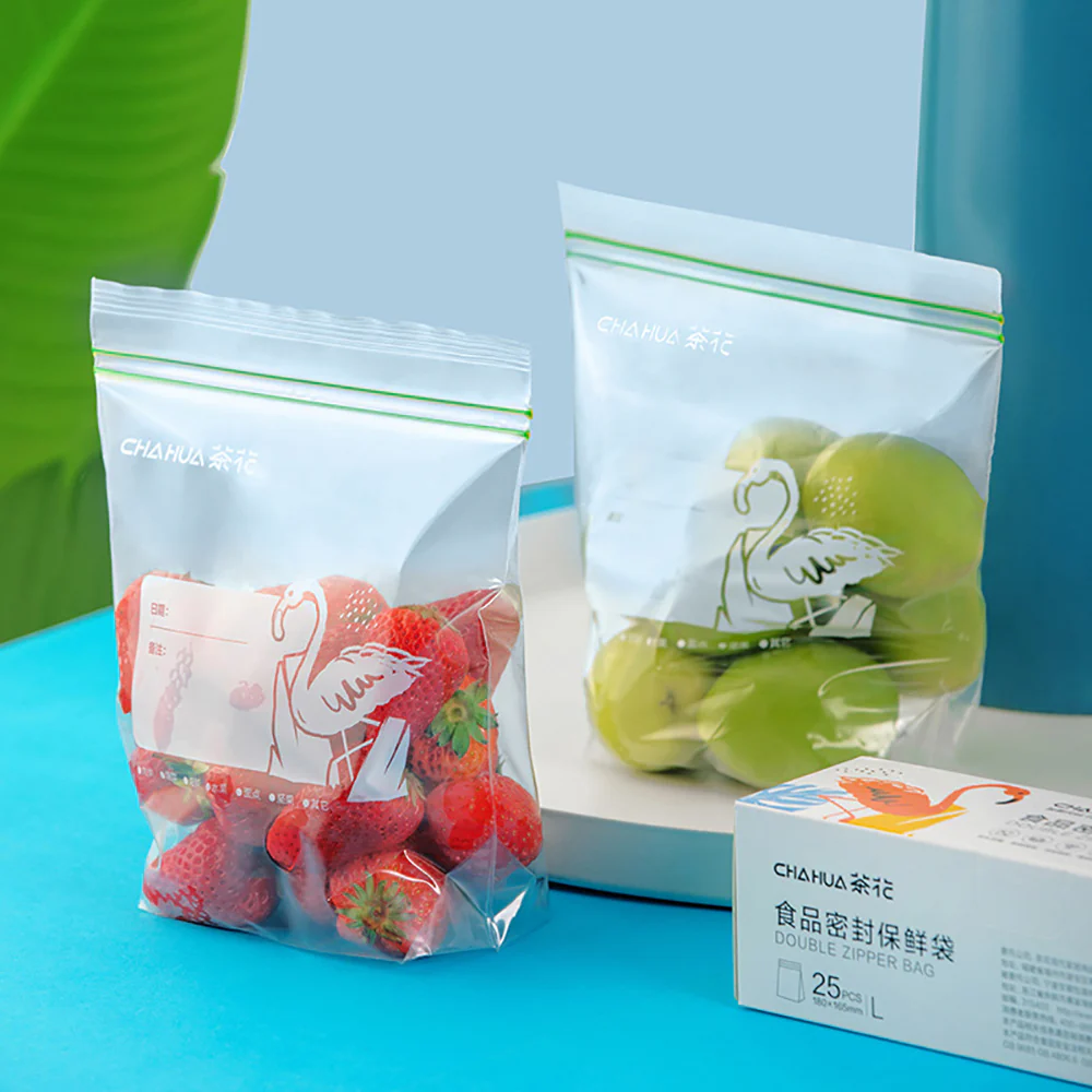 Chahua Double Zipper Food Storage Bags - Large, 25 Pieces - Image 4