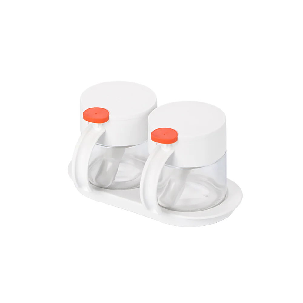 Chahua Dual Glass Spice Jars with Tray - Image 2