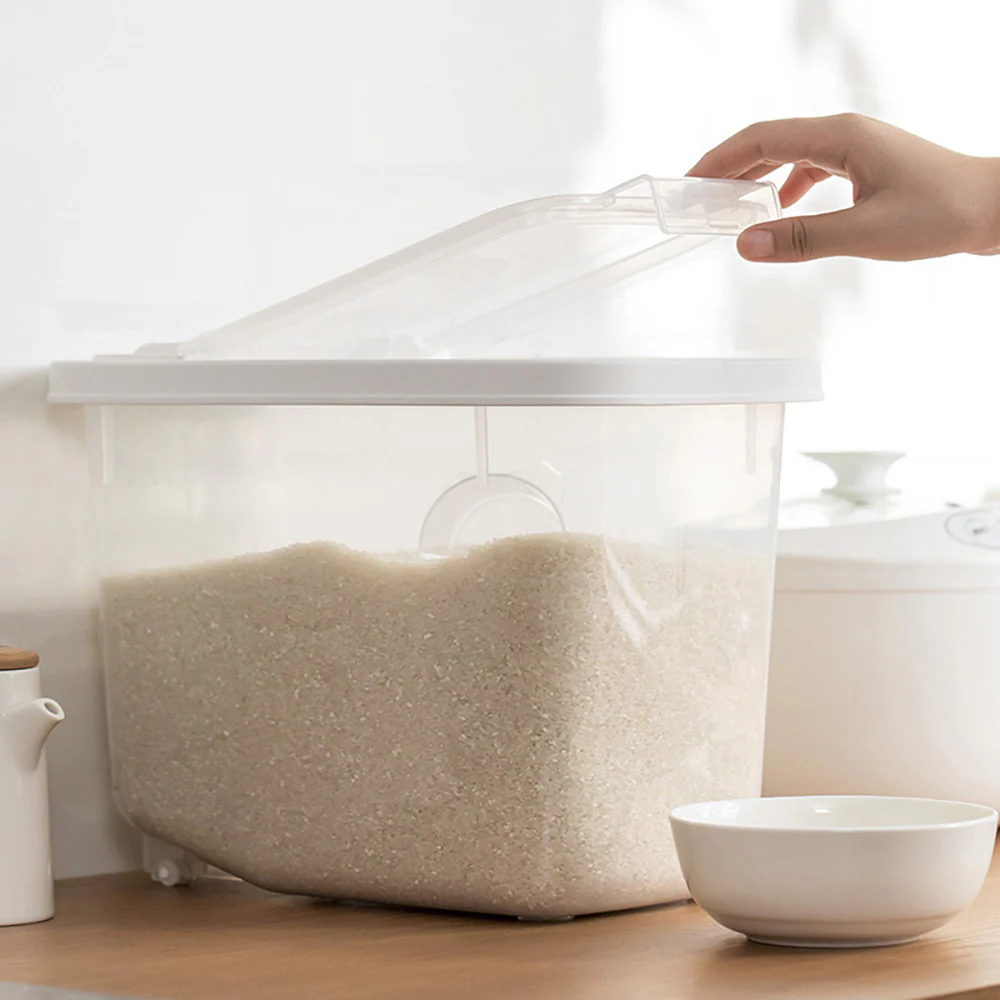 Chahua Mina Flip-Top Rice Container - L, 10kg Capacity - Image 4