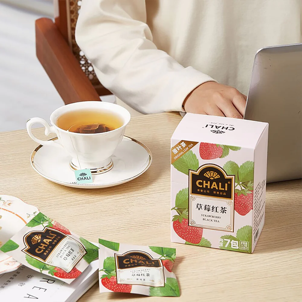 Chali Strawberry Black Tea - 7 Tea Bags - Image 2