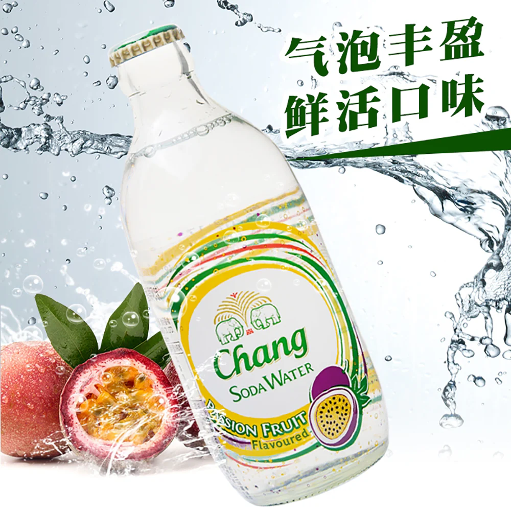 Chang Passion Fruit Flavoured Soda Water - 325ml x 24 Bottles - Image 2