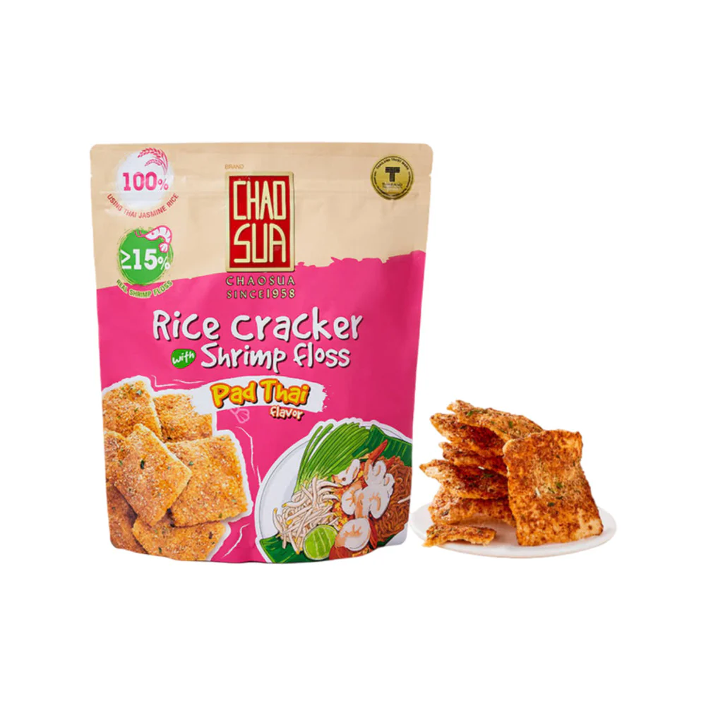 Chaosua Rice Cracker with Shrimp Floss Pad Thai Flavor 280g – Limited Import