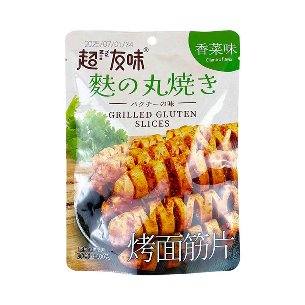 Chaoyouwei Grilled Gluten Slices – Cilantro Flavour 100g