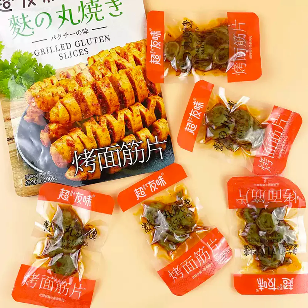 Chaoyouwei Grilled Gluten Slices – Cilantro Flavour 100g - Image 2