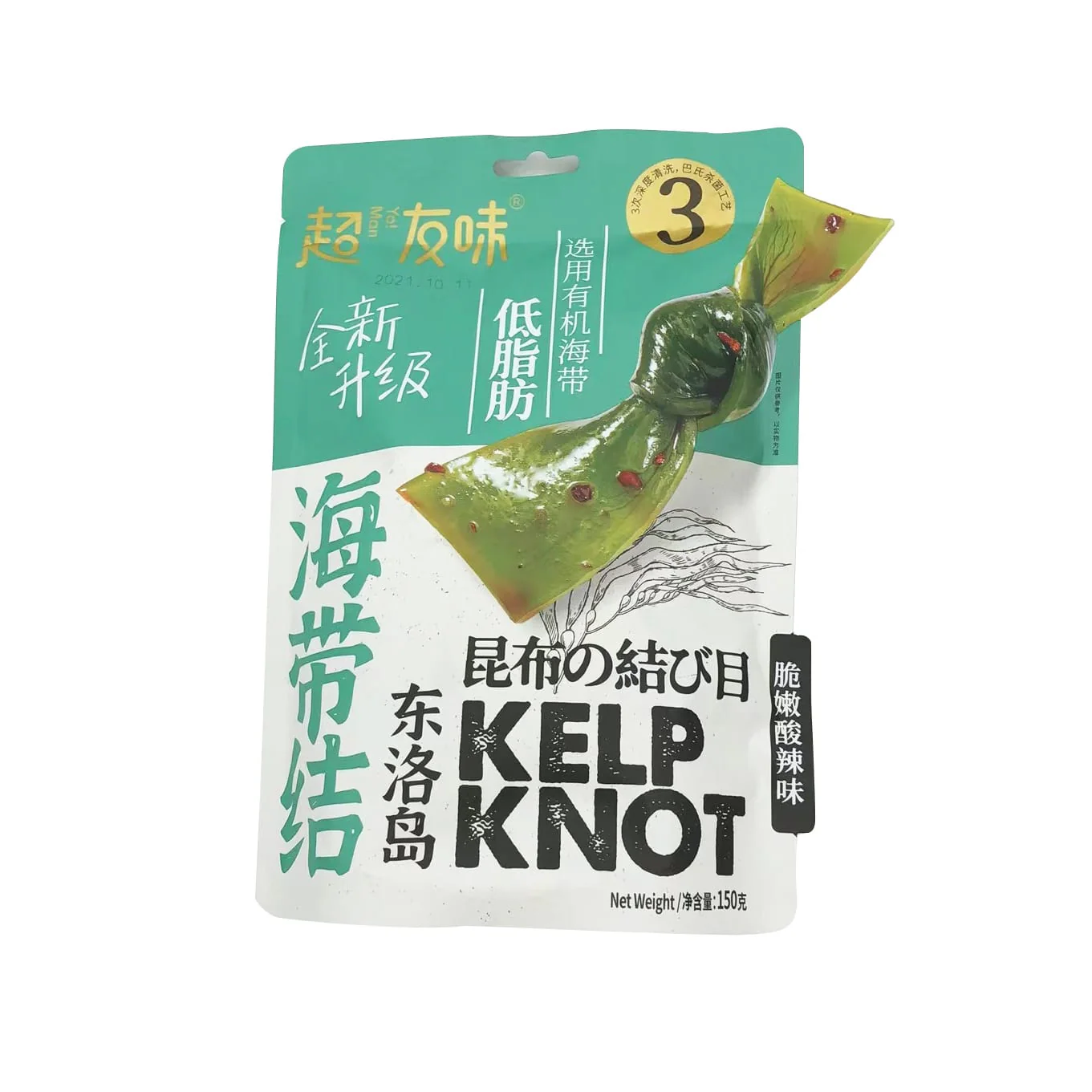 Chaoyouwei Kelp Knot - Spicy and Sour Flavor, 150g