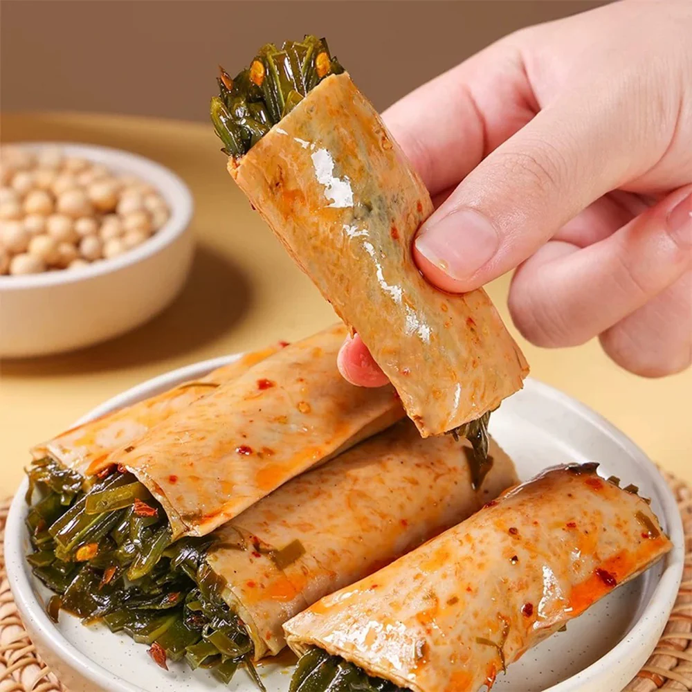 Chaoyouwei Kelp & Tofu Skin Rolls (Spicy) 100g - Ready-to-Eat Seaweed Snack - Image 2