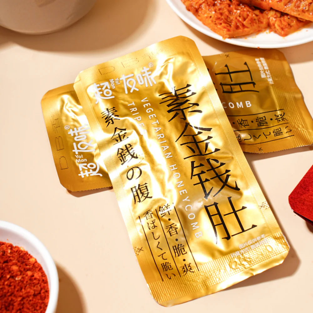 Chaoyouwei Plant-Based Honeycomb Tripe – Sesame Sauce Flavor 90g - Vegetarian Tripe Snack - Image 3