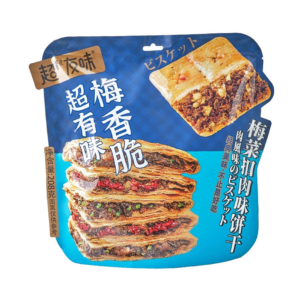 Chaoyouwei Preserved Vegetable and Pork Flavored Biscuits - 208g