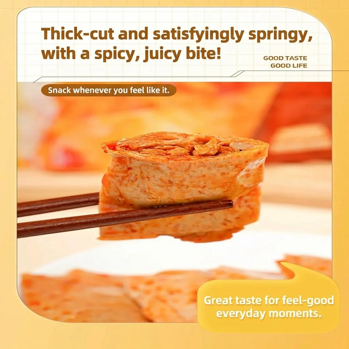 Chaoyouwei Spicy Tofu Rolls with King Oyster Mushroom 100g - Spicy Bean Curd Snack - Image 3