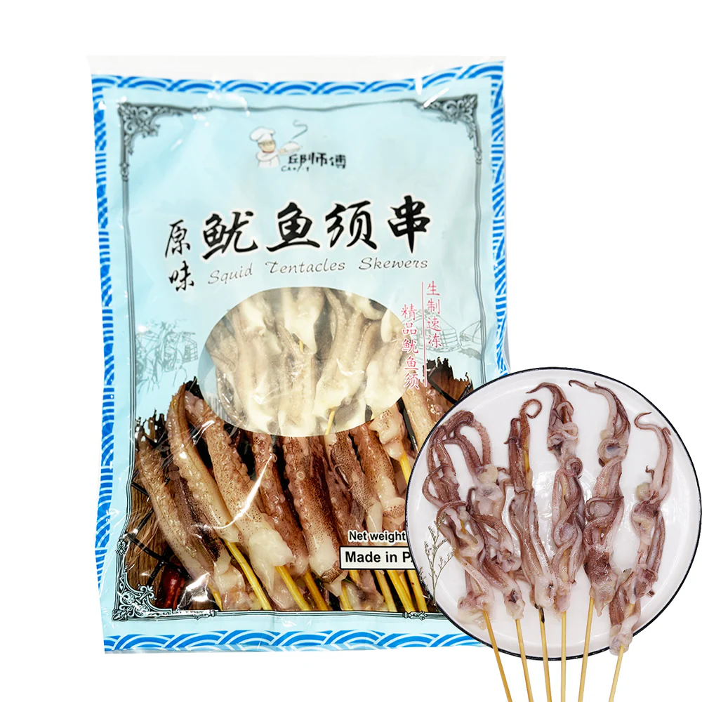 Chef Qiu Frozen Squid Tentacles Skewers - Original Flavor, 600g
