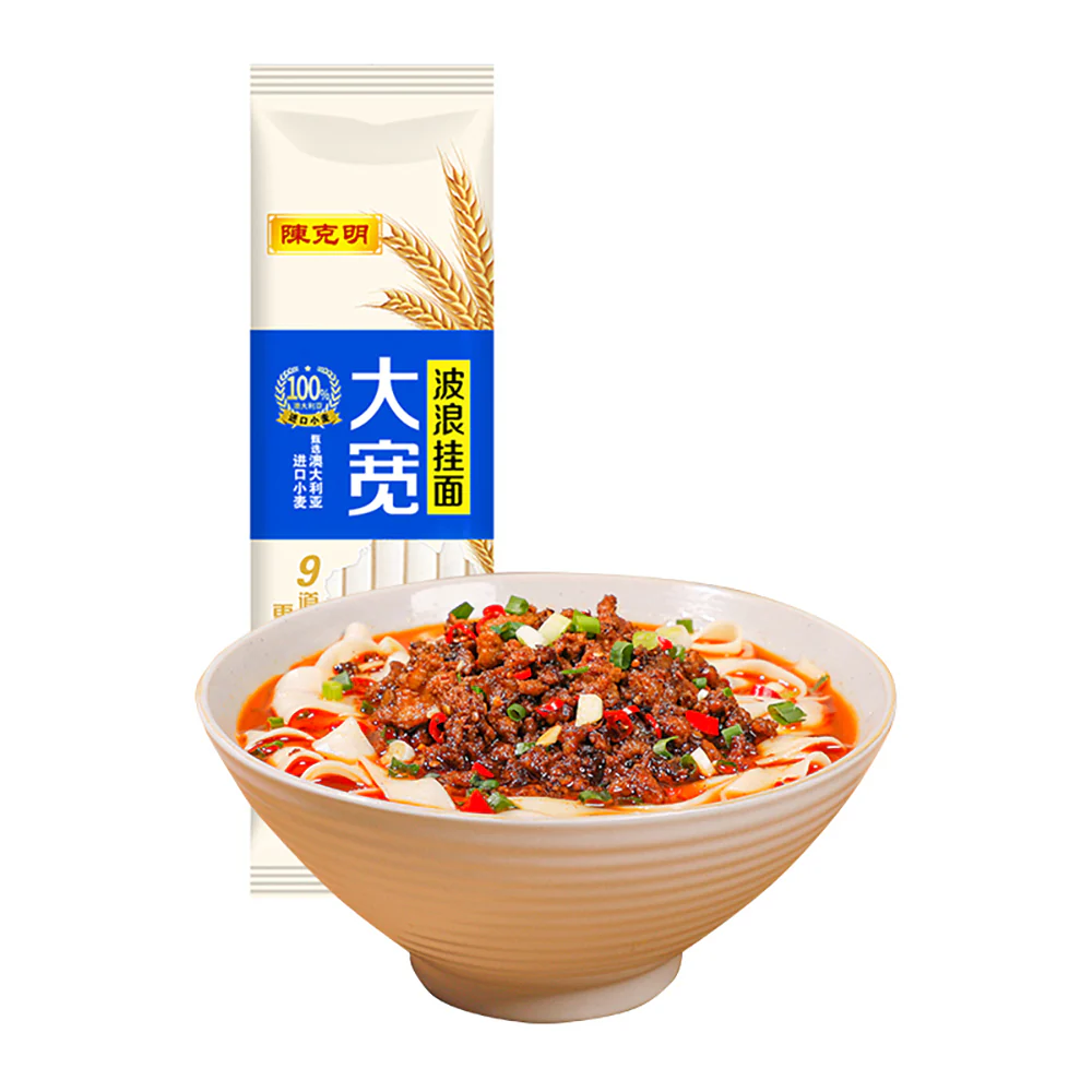Chen Keming Wide Wavy Noodles - 150g