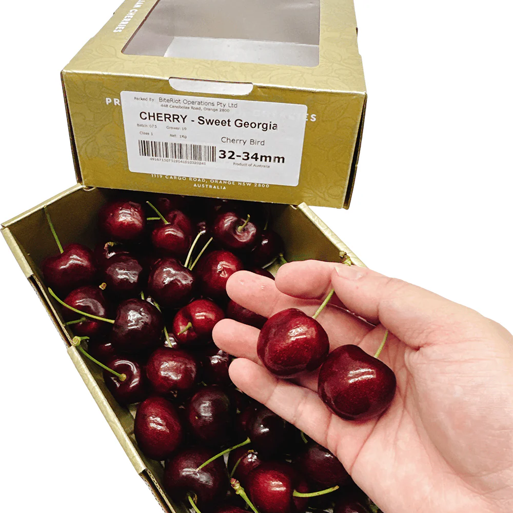 Cherrybird Sweet Georgia Red Cherries 32-34mm 1kg - Image 3