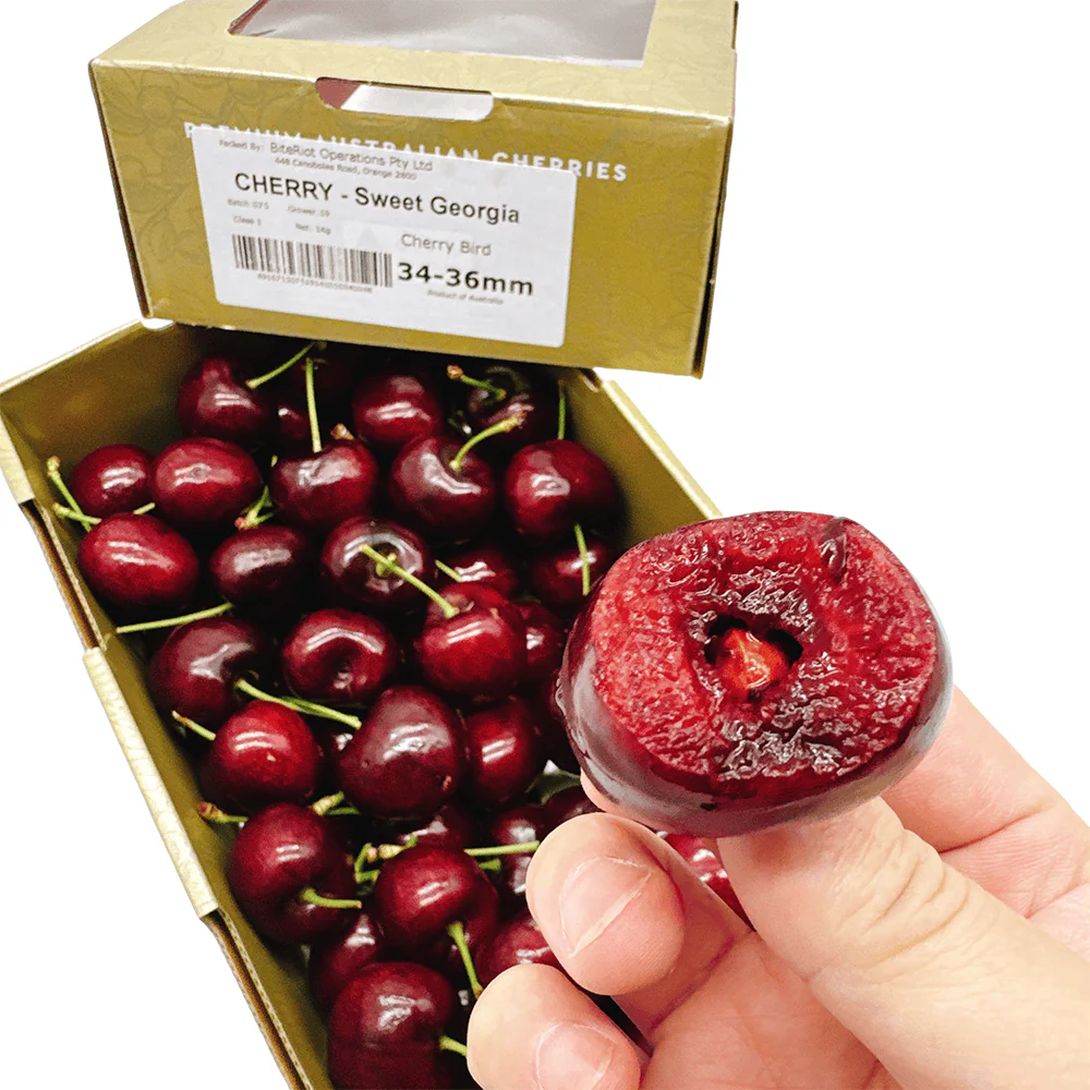 Cherrybird Sweet Georgia Red Cherries 34-46mm 1kg - Image 2