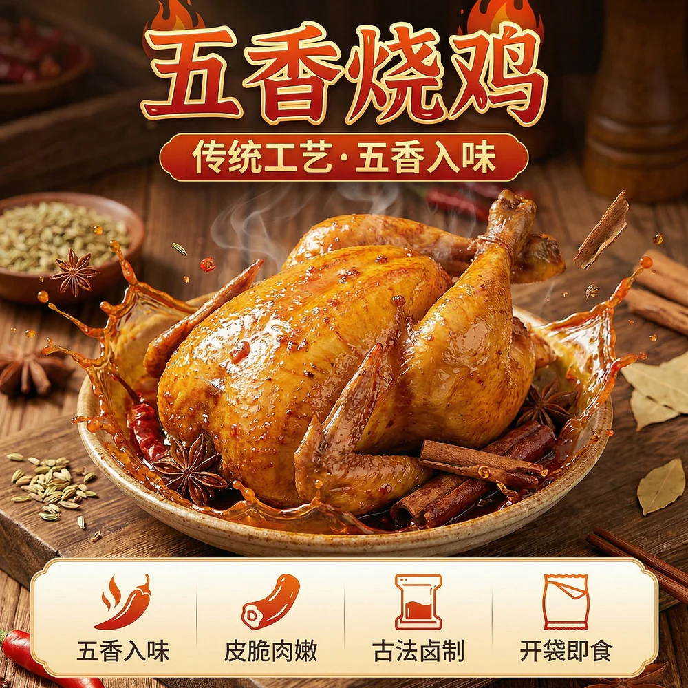 Chinese Five-Spice Braised Whole Chicken 950g – Ready to Eat