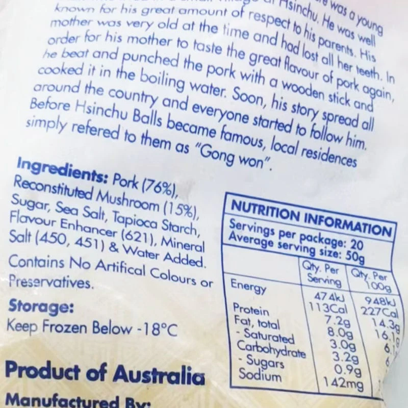 Chinese Royal Kitchen Frozen Pork & Mushroom Balls - 1kg - Image 2