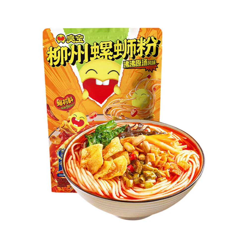 Choubao Liuzhou River Snail Rice Noodles – Original Broth with Extra Pickled Bamboo Shoots (2 Packs) 350g