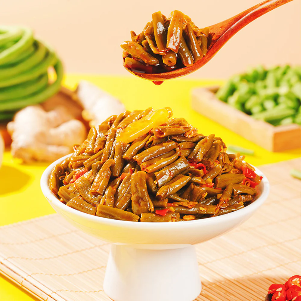 Chuannan Sichuan Chili Crispy Yardlong Beans 330g - Spicy Pickled Long Beans Side Dish - Image 3