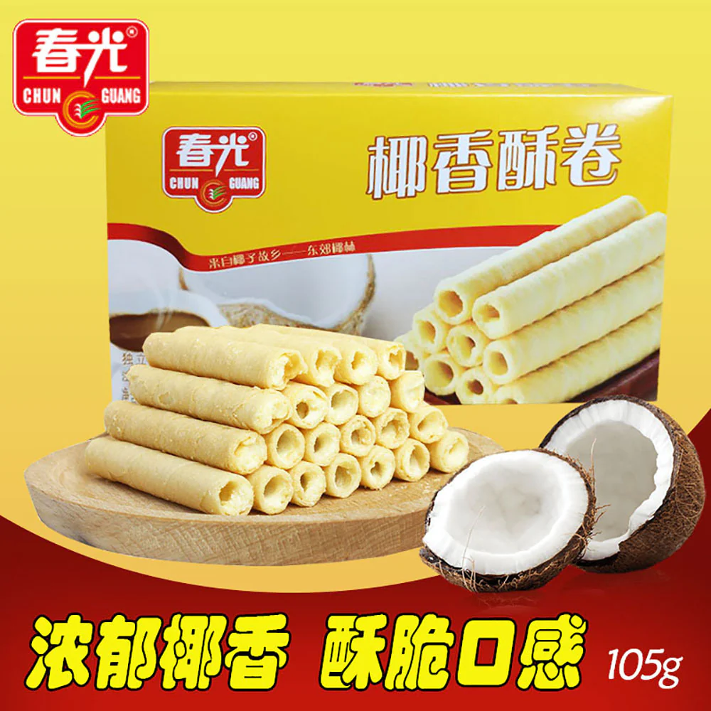 Chun Guang Coconut Wafer Rolls - 105g - Image 2