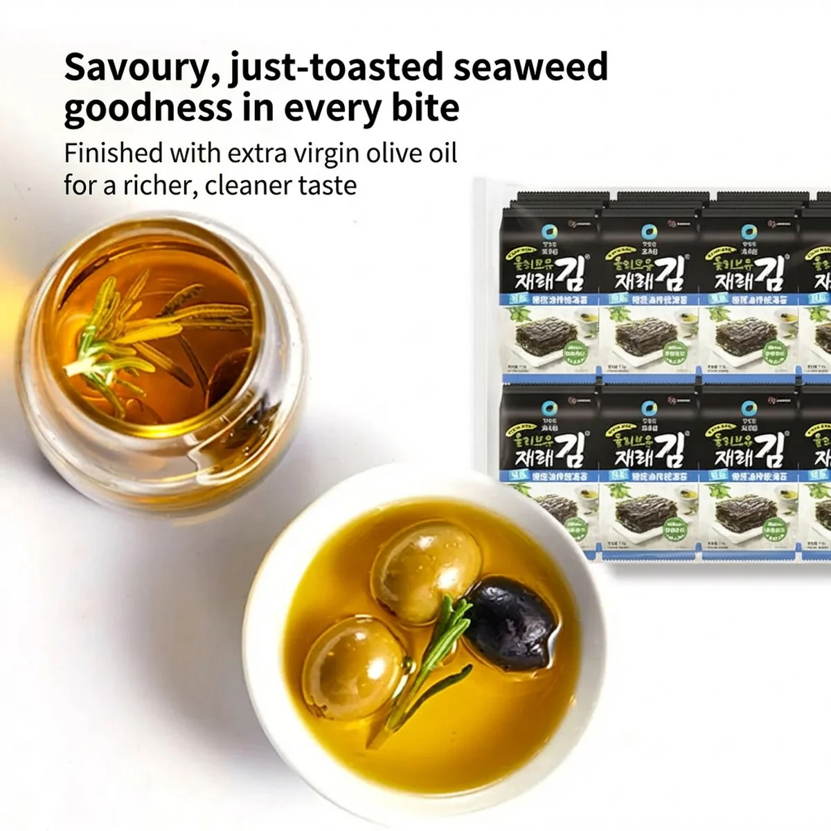 Chung Jung One Lightly Salted Olive Oil Seaweed Snacks - 24 Packs, 180g - Image 4