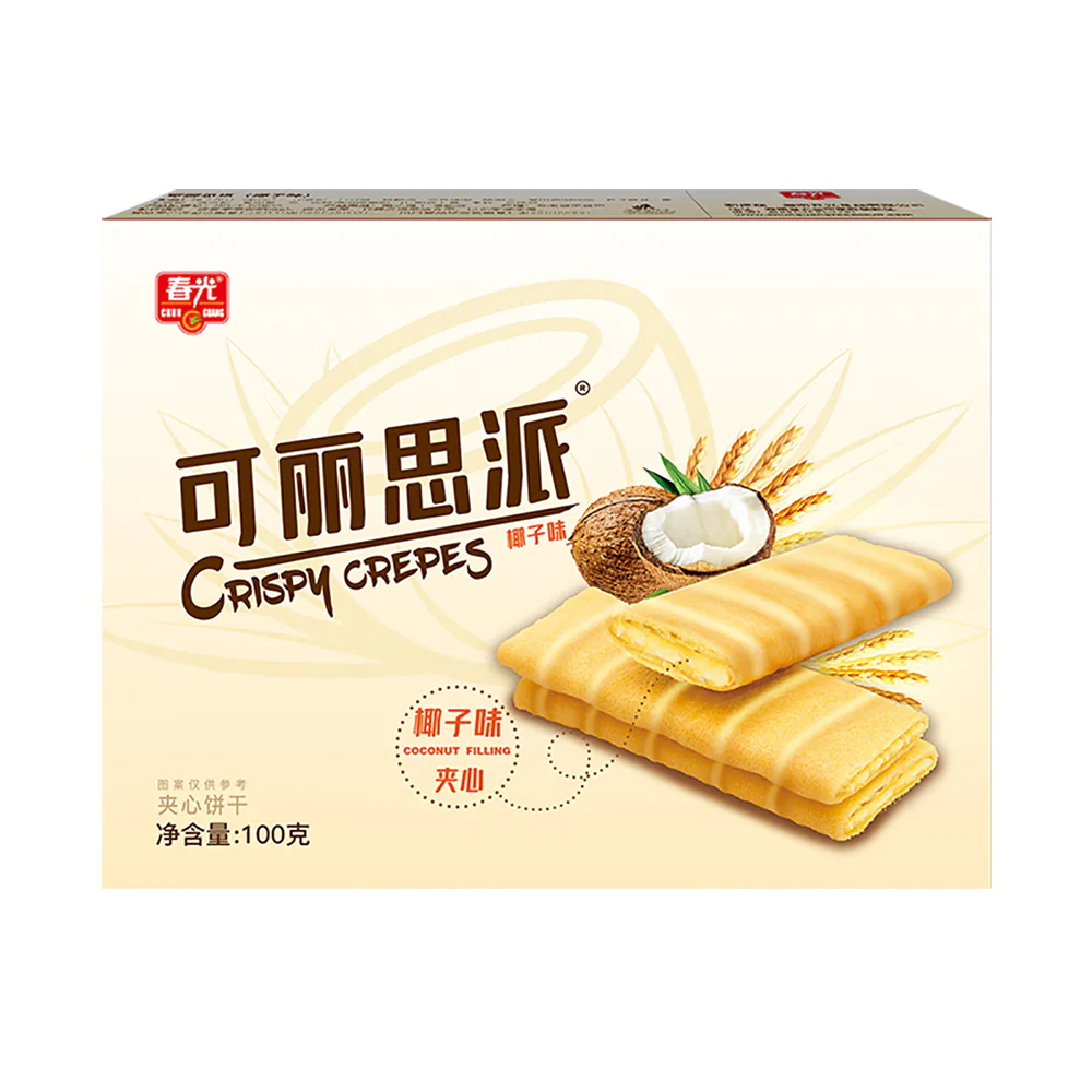 Chunguang Crispy Crepes Coconut Flavor - 100g - Image 3