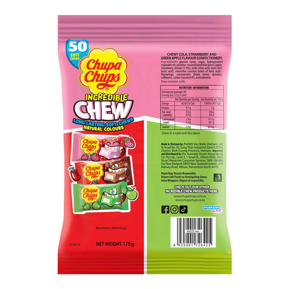 Chupa Chups Mixed Flavour Soft Chews - 175g - Image 3