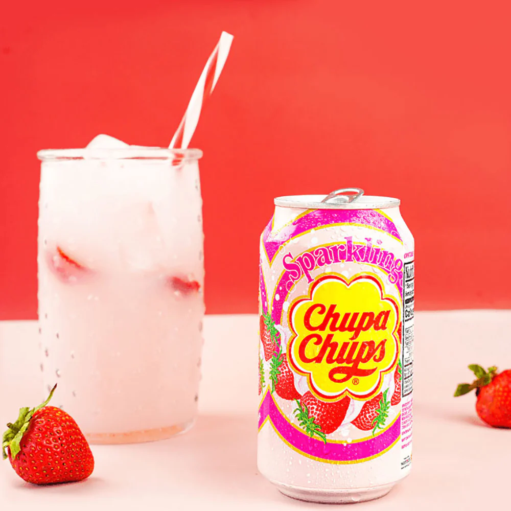 Chupa Chups Sparkling Strawberry Drink - 345ml - Image 3