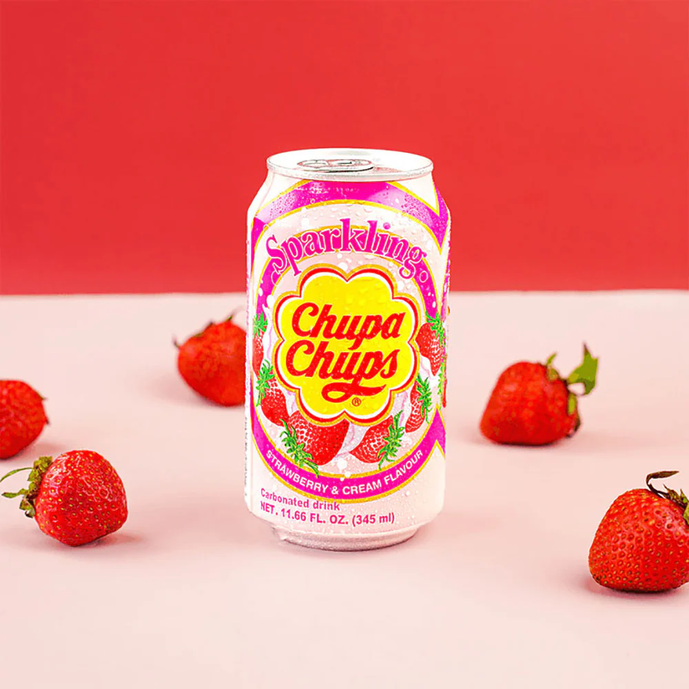 Chupa Chups Sparkling Strawberry Drink - 345ml - Image 4