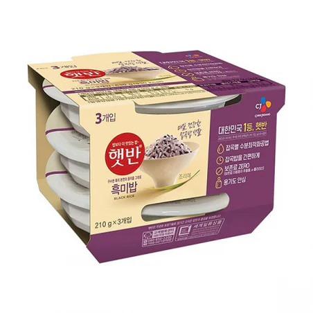 CJ Microwaveable Instant Black Rice - 210g x 3 Packs (630g) - Image 4