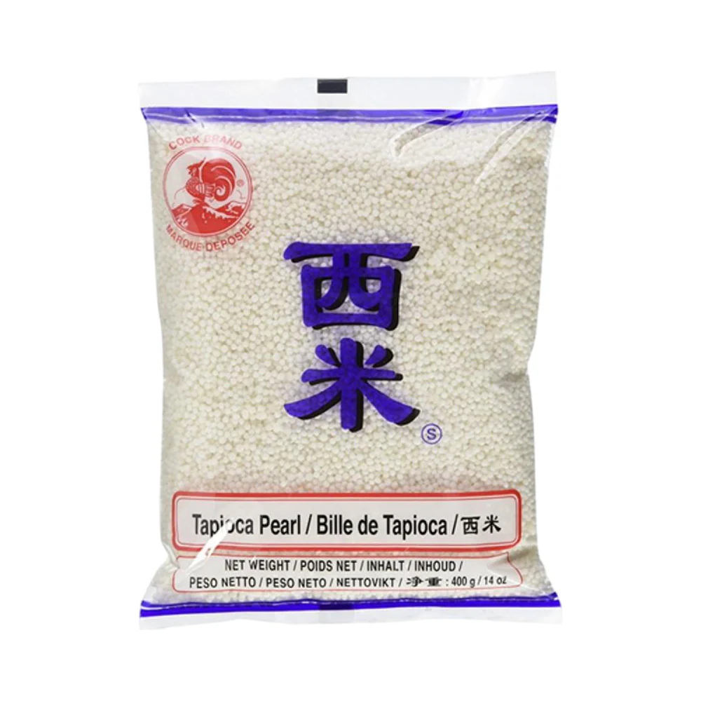 Cock Brand Tapioca Pearls 400g - Small Sago Pearls for Desserts