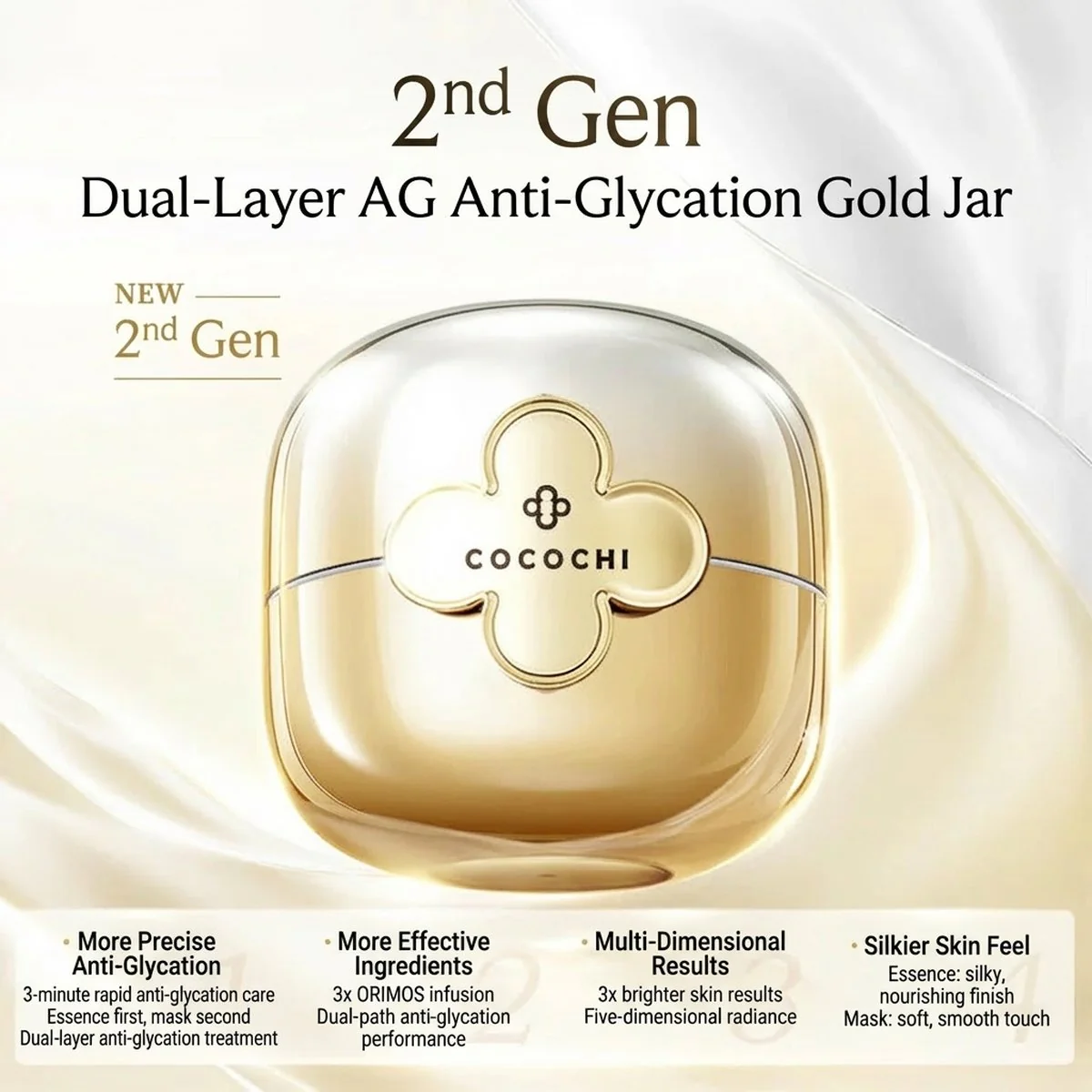Cocochi AG Dual-Layer Anti-Glycation Gold Jar Leave-On Mask 110g