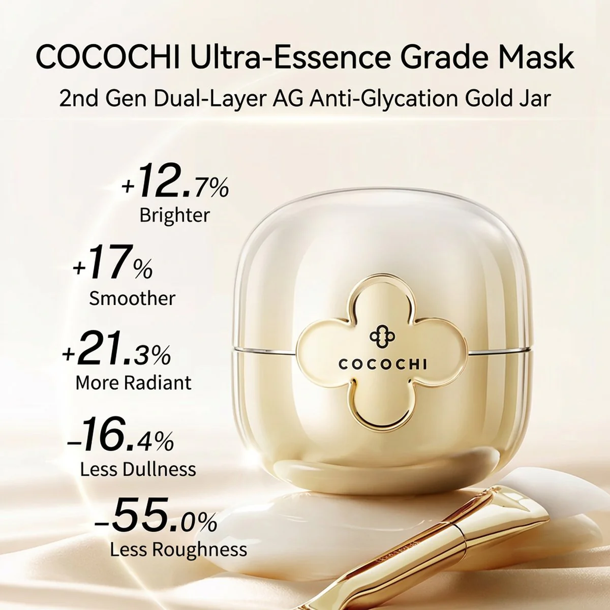 Cocochi AG Dual-Layer Anti-Glycation Gold Jar Leave-On Mask 110g - Image 3