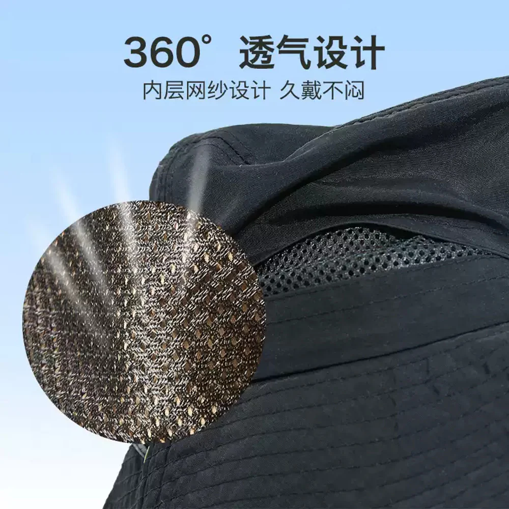 COGIT Waterproof Breathable Wide-Brim Sun Hat - Beige - UV-Protective Bucket Hat with Chin Strap - Image 3