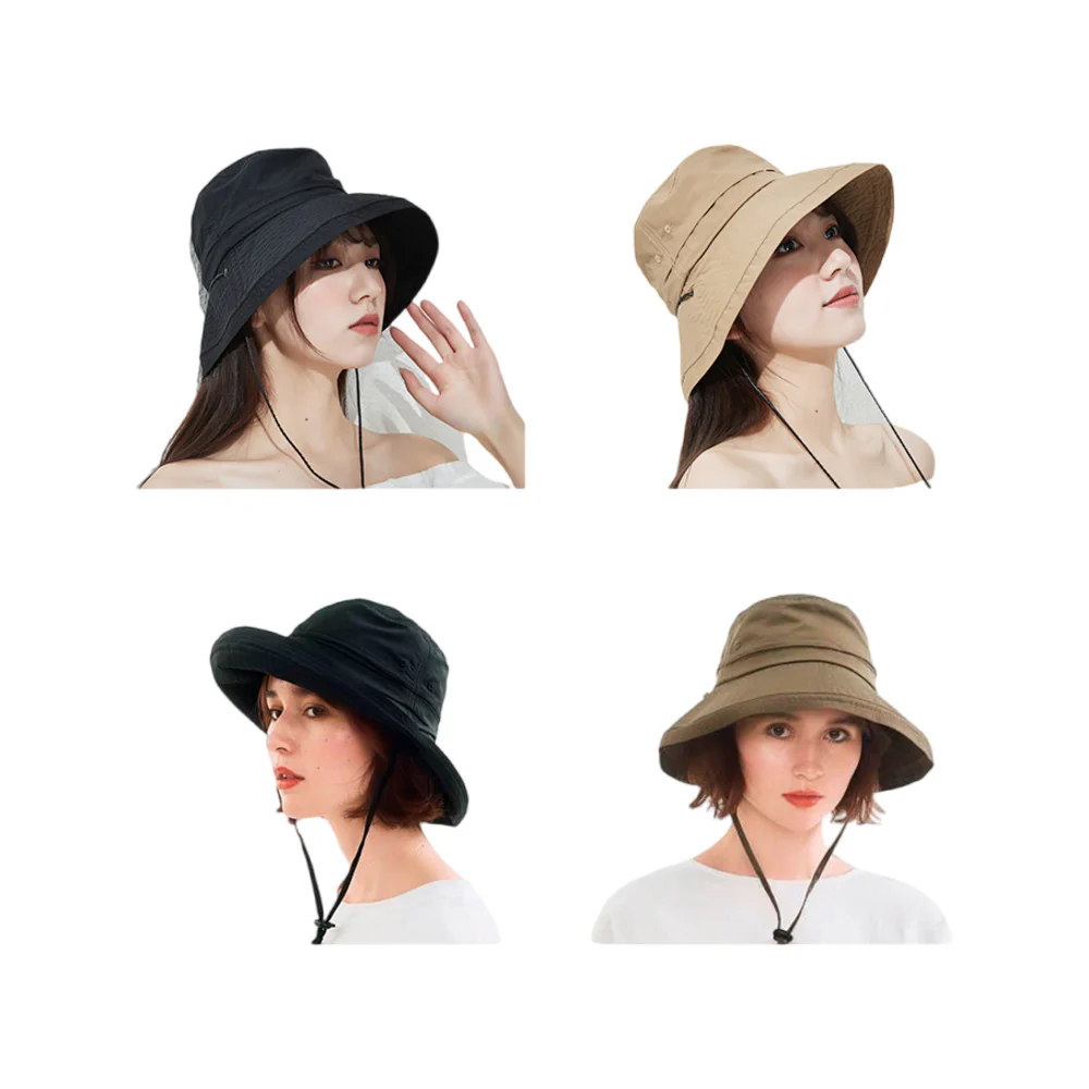 COGIT Waterproof Breathable Wide-Brim Sun Hat - Beige - UV-Protective Bucket Hat with Chin Strap - Image 4