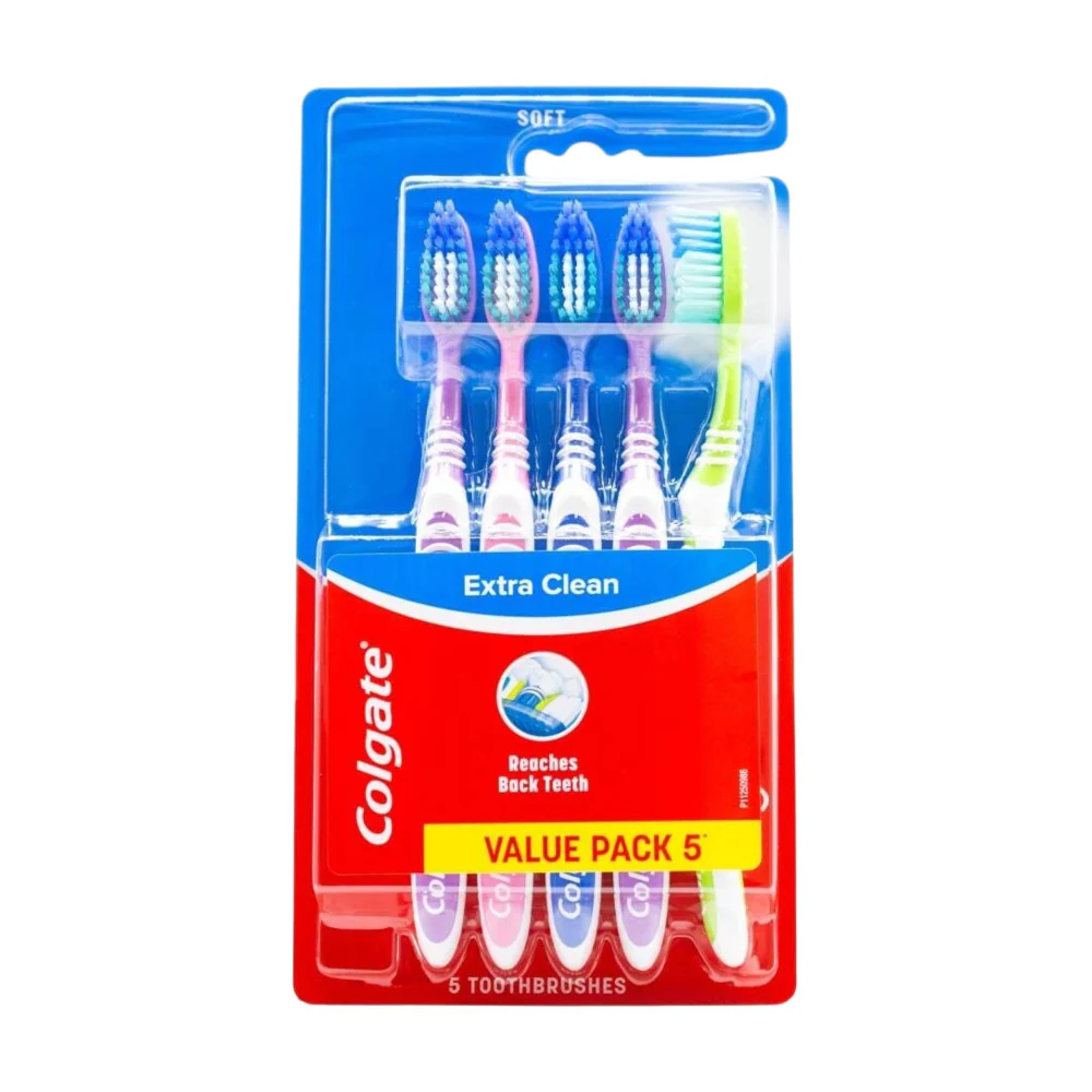 Colgate Extra Clean Soft Toothbrushes - Value Pack of 5