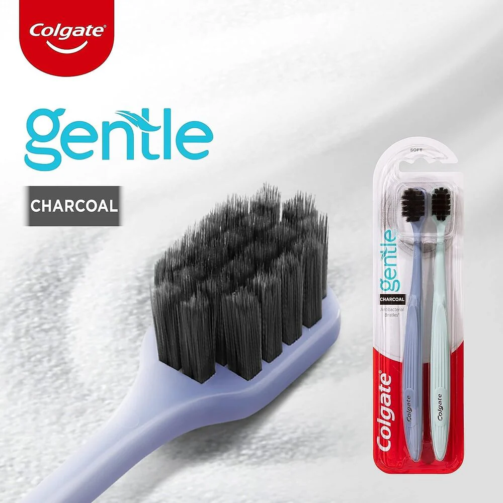 Colgate Gentle Charcoal Soft Toothbrushes - 2 Pack - Image 2