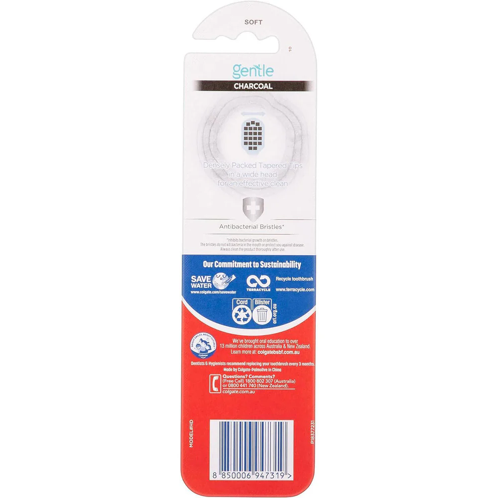 Colgate Gentle Charcoal Soft Toothbrushes - 2 Pack - Image 5