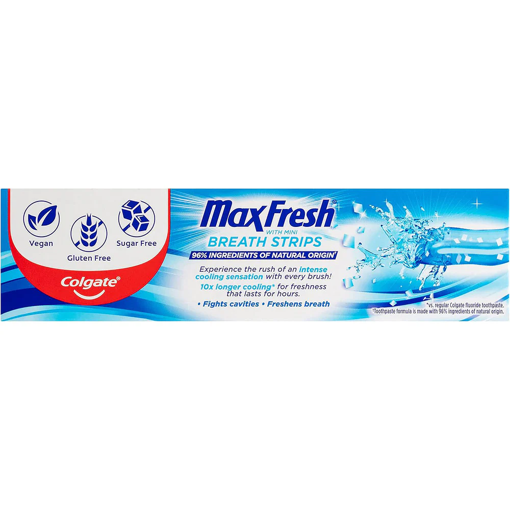 Colgate MaxFresh Cool Mint Toothpaste with Breath Strips 115g - Image 4