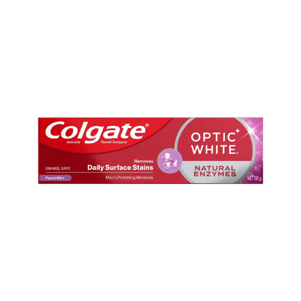 Colgate Optic White Natural Enzymes Peach Mint Toothpaste 100g