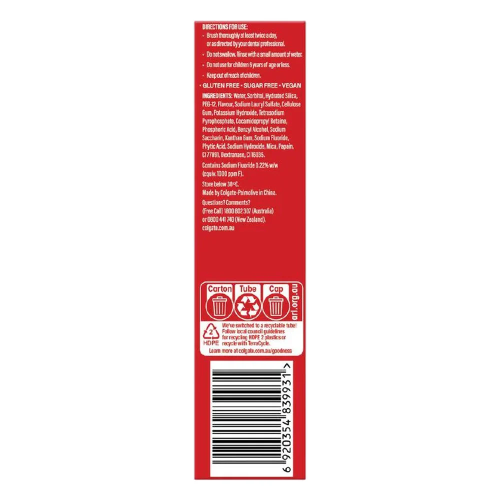Colgate Optic White Natural Enzymes Peach Mint Toothpaste 100g - Image 5