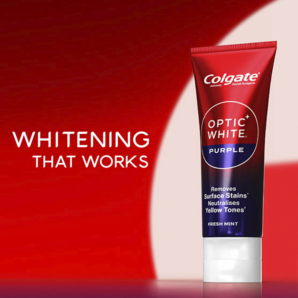 Colgate Optic White Purple Toothpaste Fresh Mint 100g - Image 3